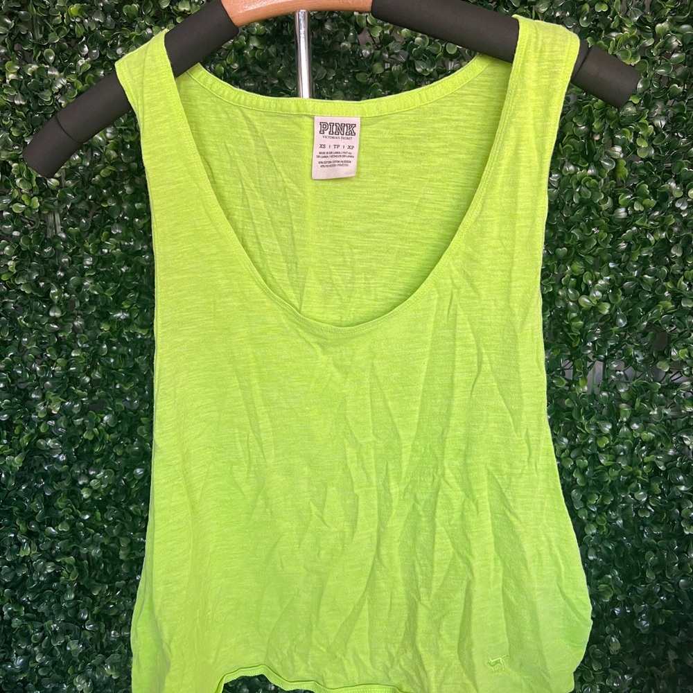 PINK Victoria's Secret Neon Green Women's Tank Top